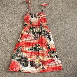 Tropical Hawaiian orange Sundress
